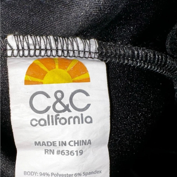 C&C California scuba pullover black with white contrast, size small - Picture 4 of 5